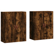 Armadietto a Muro | Mobili a Parete 2 pz Rovere Fumo 69,5x34x90 cm