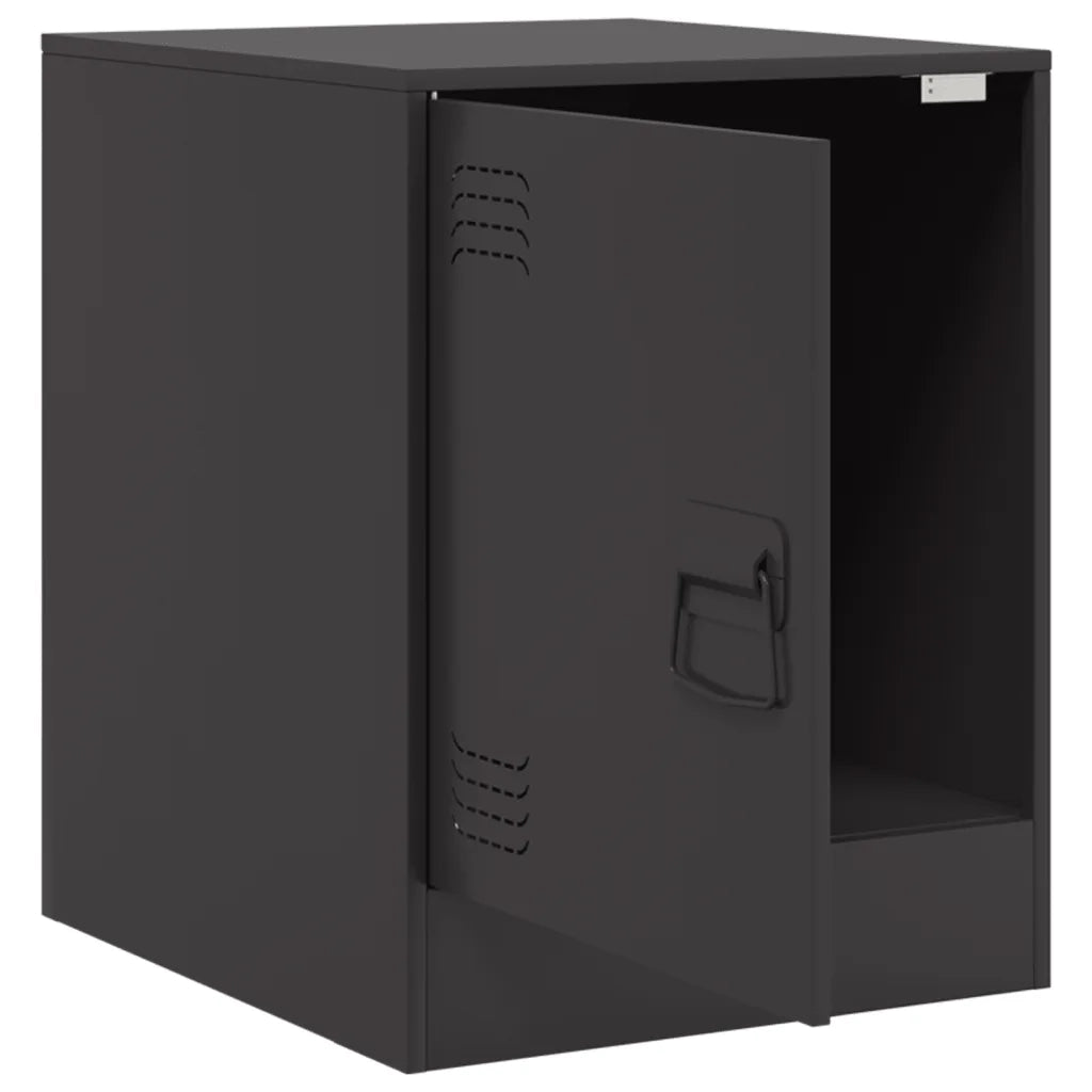 Comodini 2 pz-Set di 2 Tavolino da notte Neri 34,5x39x44 cm in Acciaio 911636