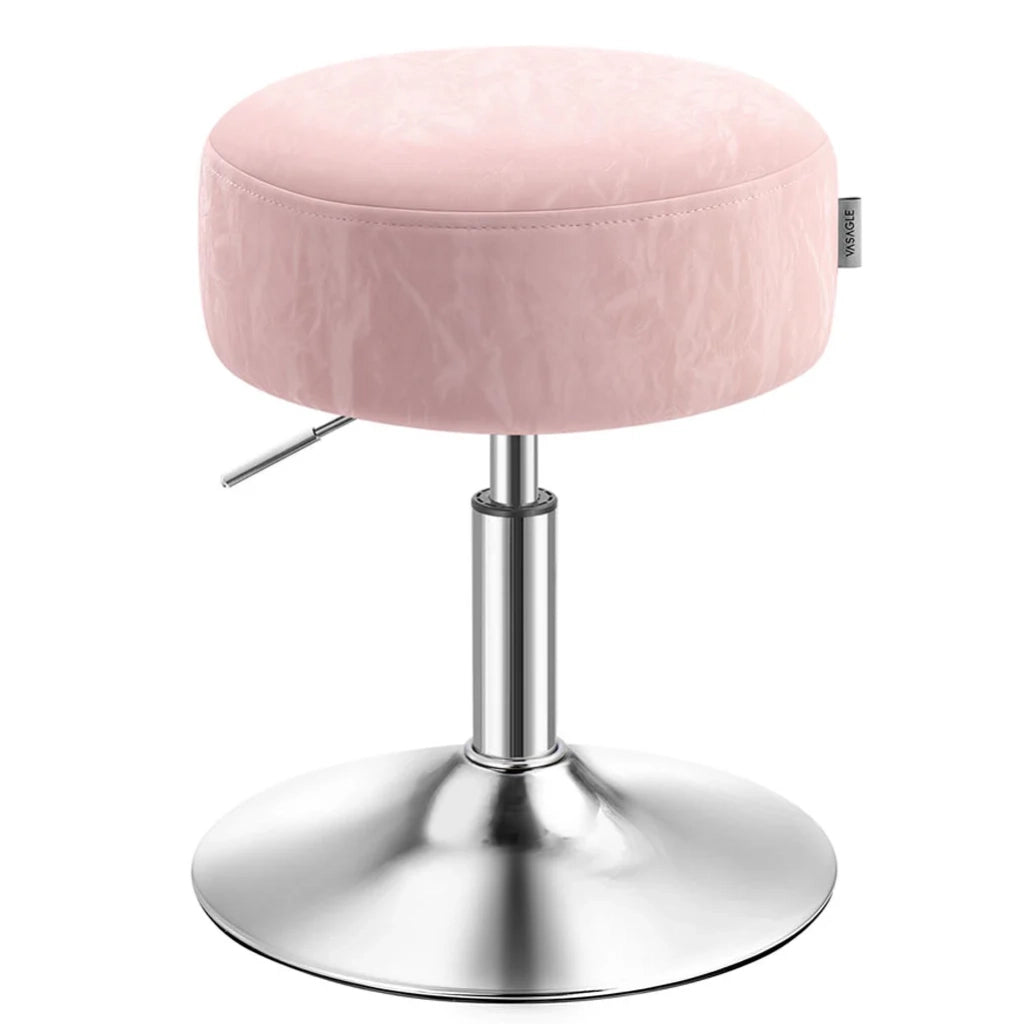 Sgabello da trucco girevole a 360 gradi regolabile in altezza con spesso cuscino in PU sgabello da toeletta per camera da letto cucina sala da pranzo rosa moderno 12_0007716