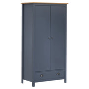 Armadio a 2 Ante Hill Grigio 89x50x170 cm in Legno di Pino cod mxl 68576