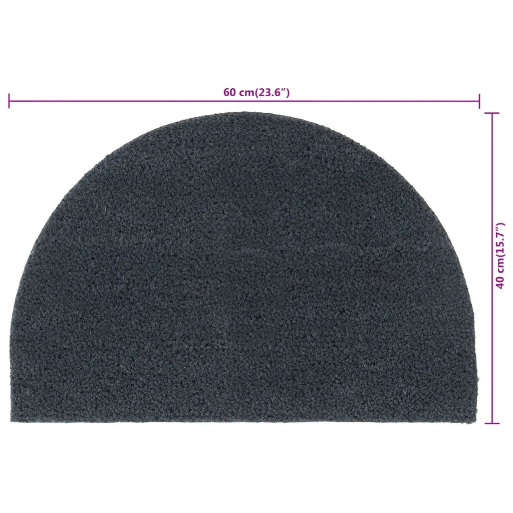 vidaXL Zerbino Grigio Scuro Mezzo Rotondo 40x60 cm Fibra di Cocco