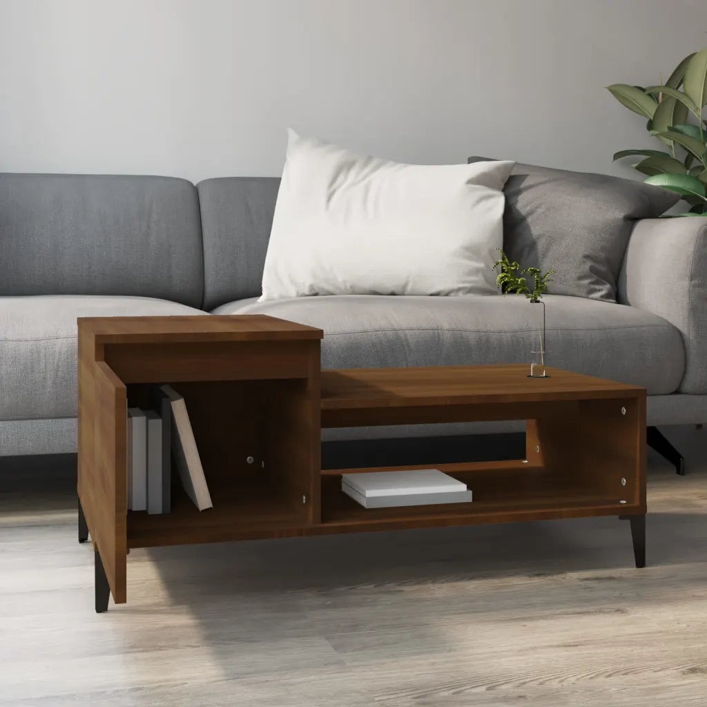 Tavolino da Salotto Rovere Marrone100x50x45cm Legno Multistrato cod mxl 26111