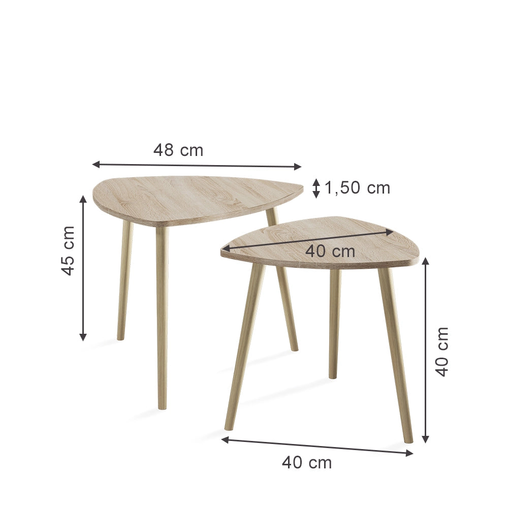 Vicco Tavolino da caffè Sonoma 48 x 45 cm Set di 2