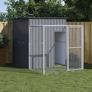 Pollaio con Area Corsa Antracite 165x251x181 cm Acciaio Zincato 172367