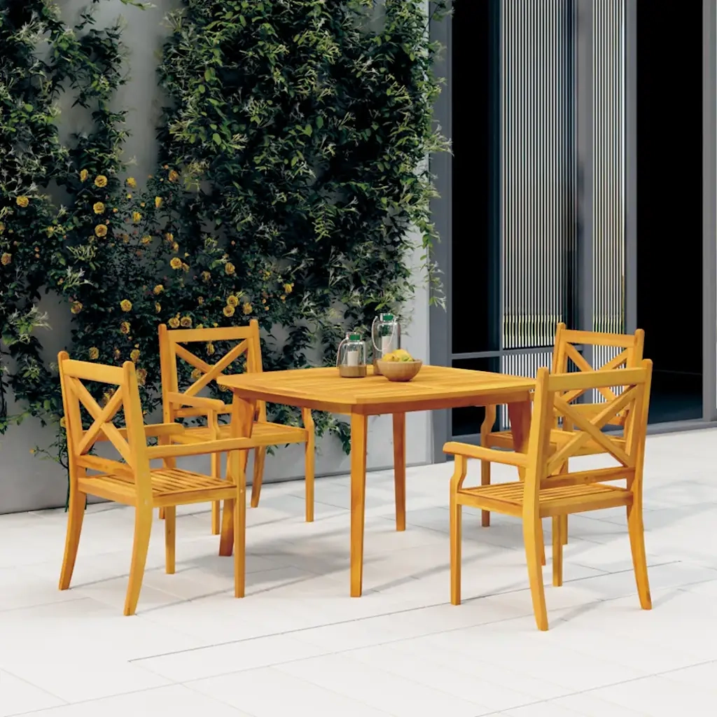 Tavolo da Giardino | Tavolino da esterno 110x110x75 cm Legno Massello Di Acacia