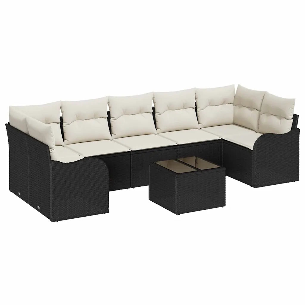 Set Divano da Giardino Nero 55 x 55 x 37 cm polyrattan 3345617