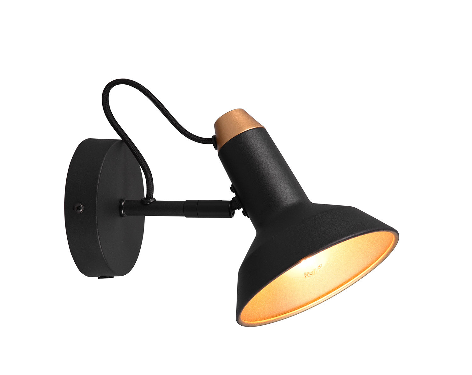 Applique da Interno Attacco E14 in Metallo Nero Opaco