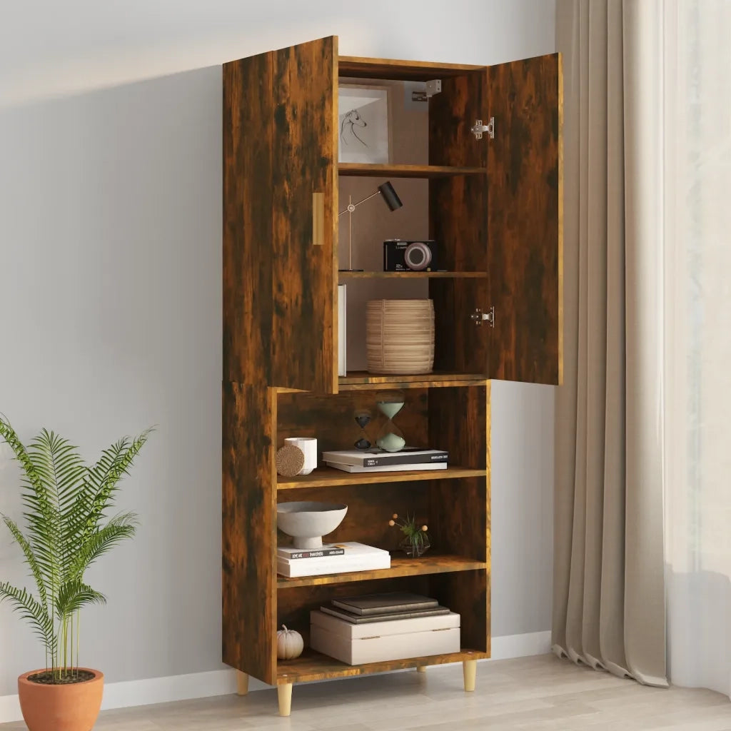 Armadietto Pensile a Parete Rovere Fumo 69,5x34x90 cm 817381
