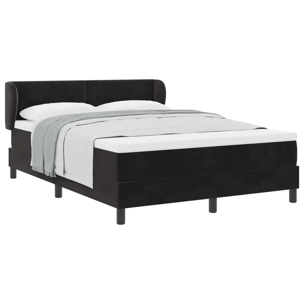 Letto a molle con testiera Nero 140 x 200 cm Velluto 3340390