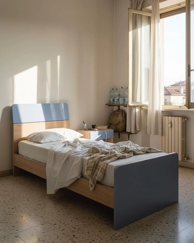 Letto Comby con fascioni e pediera - Letto singolo 87 x 197 - Struttura virginia e avio - Rete e materasso esclusi_
