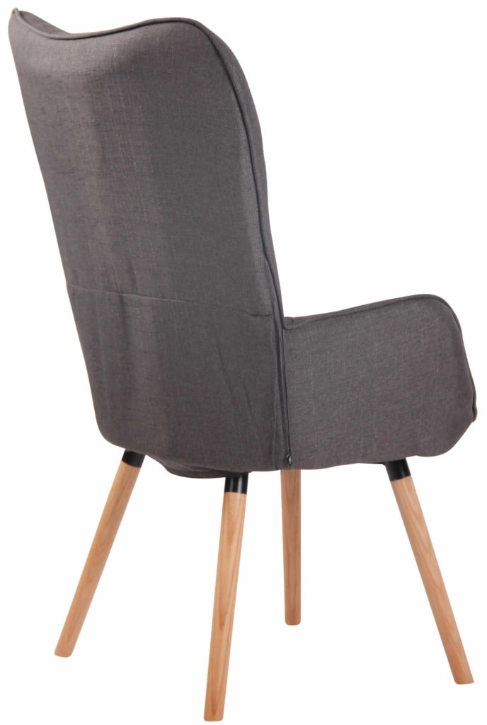 Poltrona lounge Ashford in tessuto grigio scuro,natura