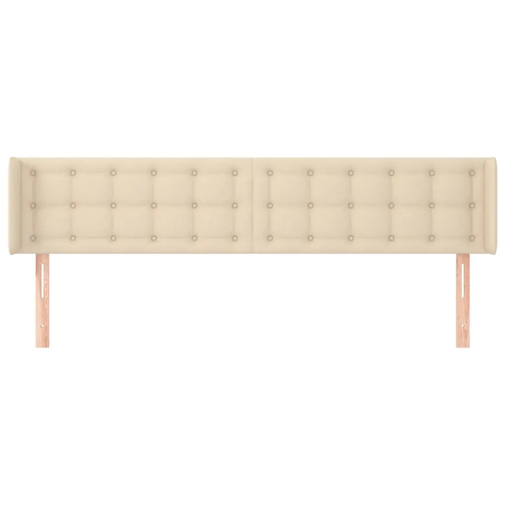 Testiera | Testata ad Orecchio Crema 163x16x78/88 cm in Tessuto