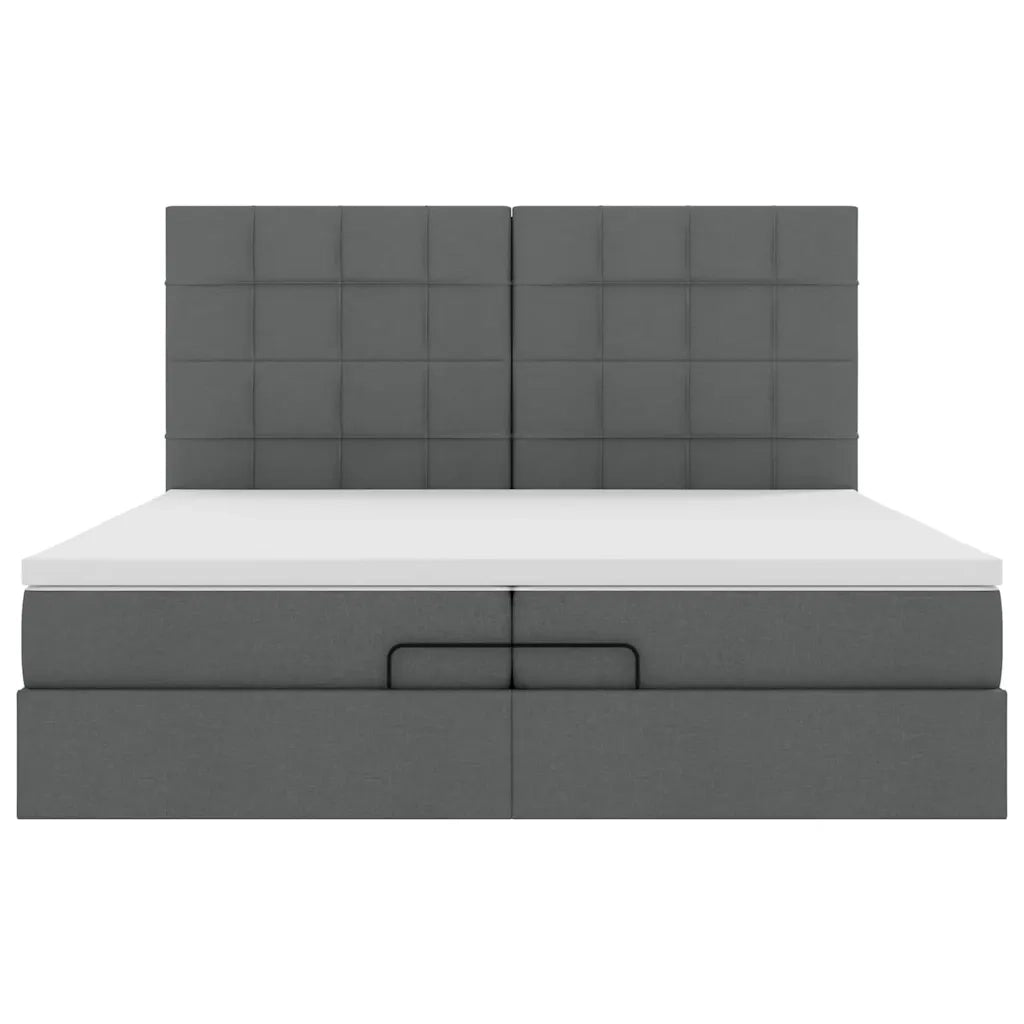 Struttura Letto Pouf con Materassi 200x200 cm in Tessuto 3314032