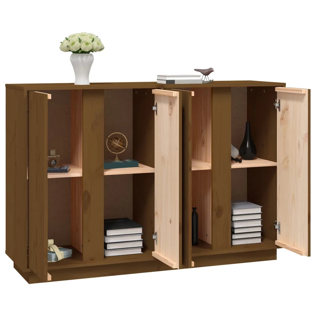 Credenza-Buffet-Armadio da cucina ambra 120x35x80 cm in Legno Massello di Pino 968256