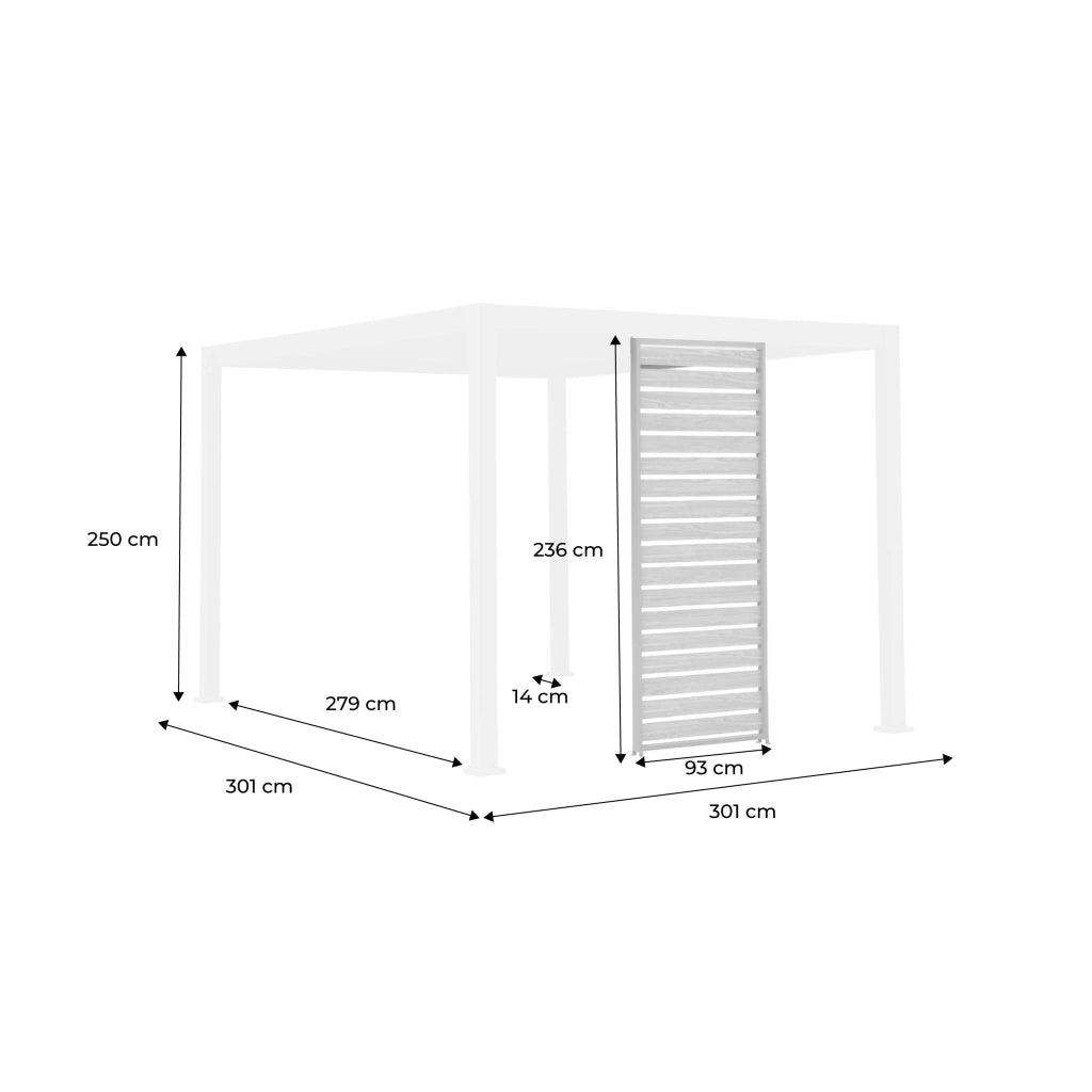 Persiana 1m in alluminio effetto legno per pergola triomphe, antracite