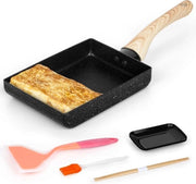 Set di Padella per Omelette Giapponese - Padella di Tamagoyaki Antiaderente - Utensili da Cucina - Inclusi Accessori di Cucina