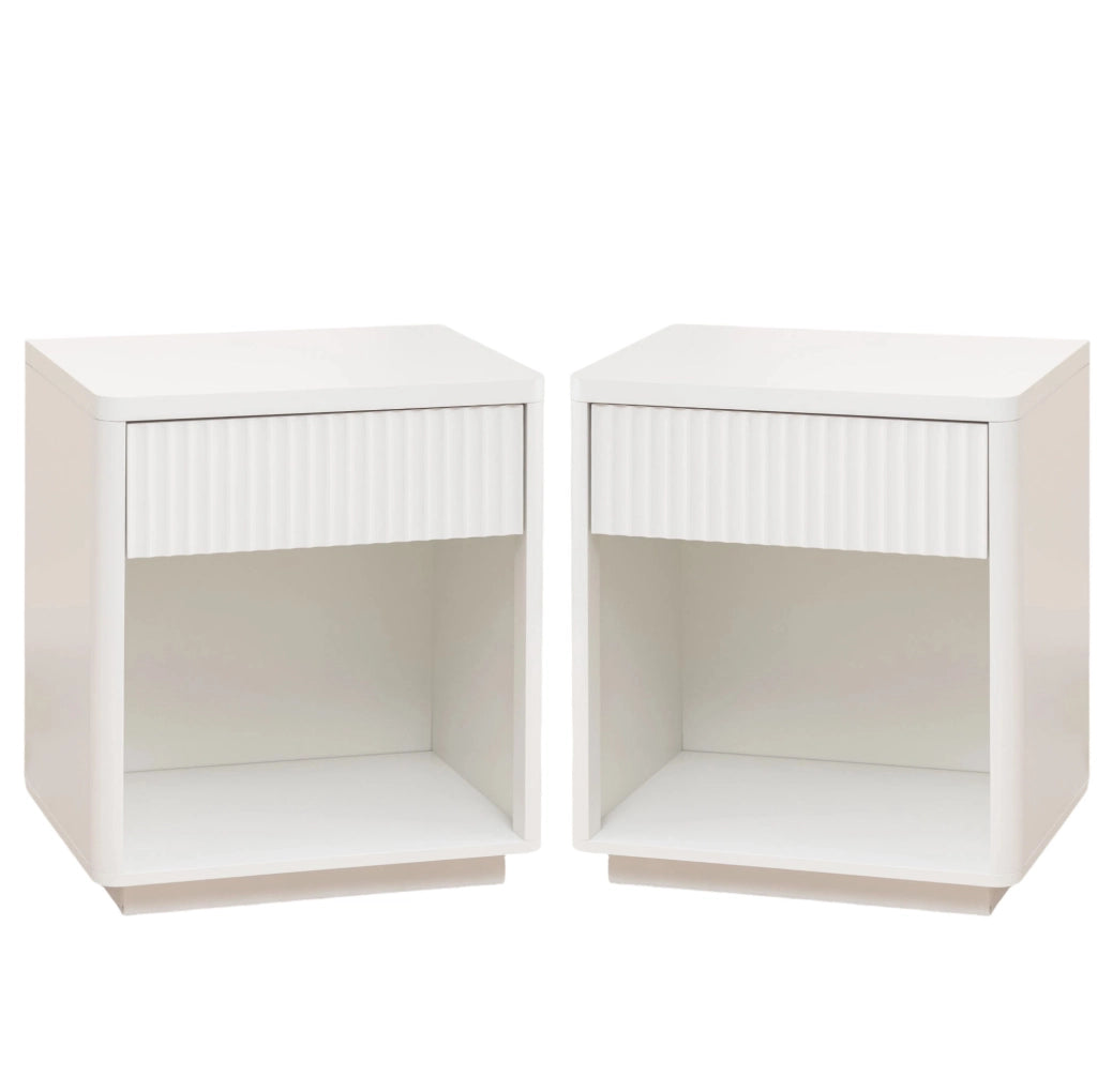 Set di 2 comodini 55 x 40 x 63,5 cm in MDF bianco, mobile contenitore
