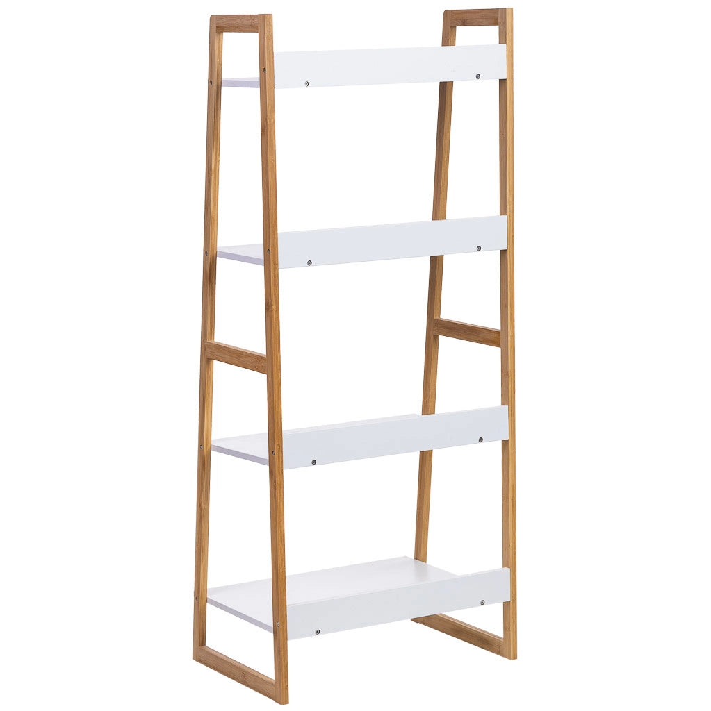 scaffalatura in legno bianco a 4 ripiani 50x36x120h cm