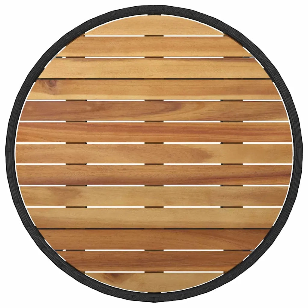 Set da Pranzo per Giardino 5 pcs Nero polyrattan 3334952