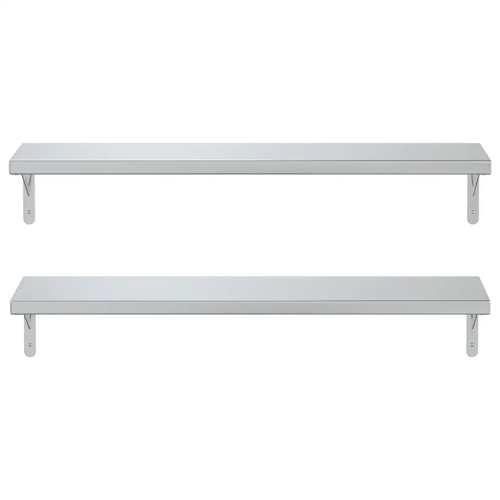 Mensole a Muro 2 pz 100x23,5 cm Argento in Acciaio Inossidabile