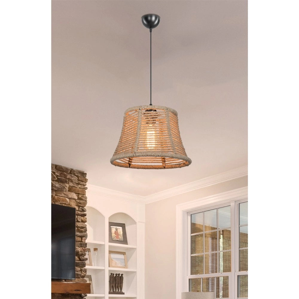 Lampada da soffitto Besta ASZ1745 con paralume in iuta H60xL31