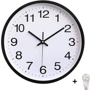 Orologio da Parete Silenzioso 30cm con Quadrante Moderne e Seguenti in Silenzio, adatto per Camera da Bambini, Cucina, Esterno e Salotto (Fondo Nero)