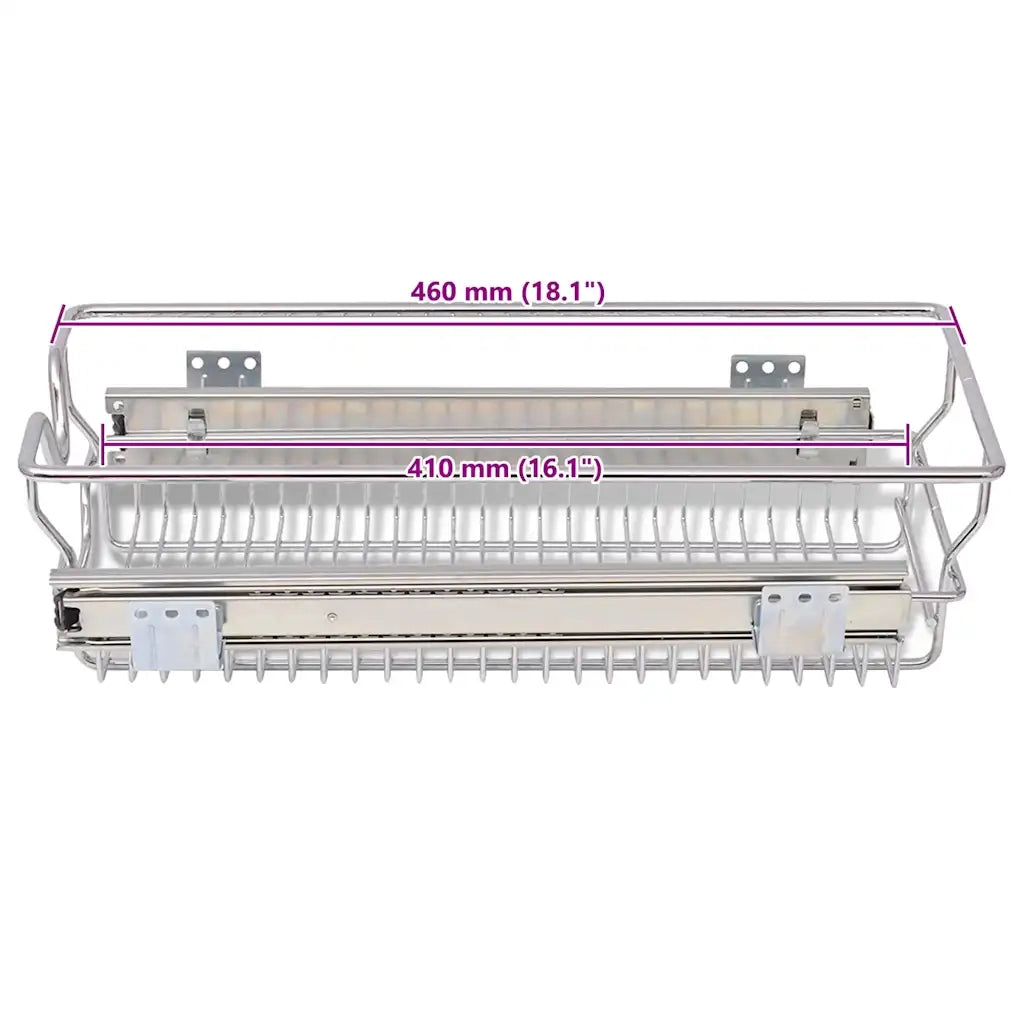 Cestelli a Rete Scorrevoli 2 pz Argento 300 mm 50478