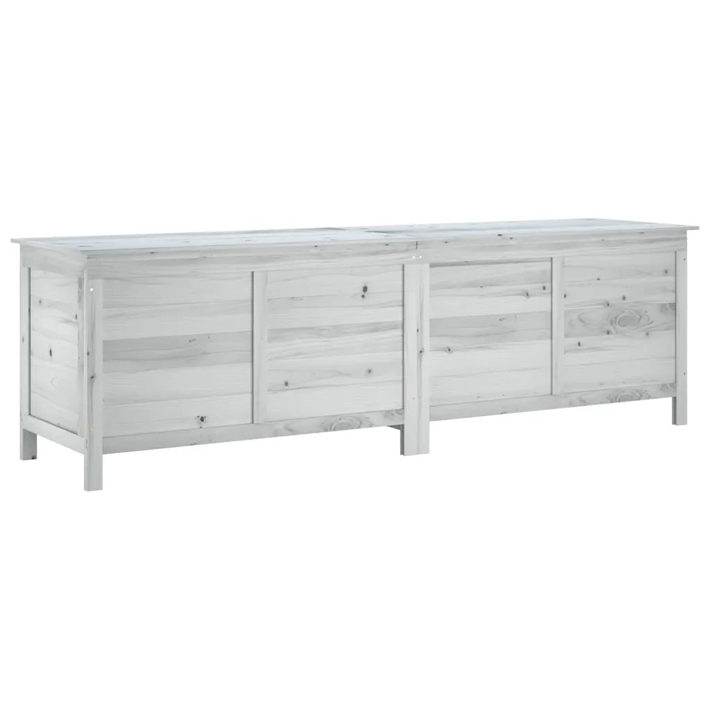 Contenitore da Giardino-Cassapanche da esterno Bianco 198,5x50x56,5 cm Massello Abete