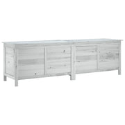 Contenitore da Giardino-Cassapanche da esterno Bianco 198,5x50x56,5 cm Massello Abete