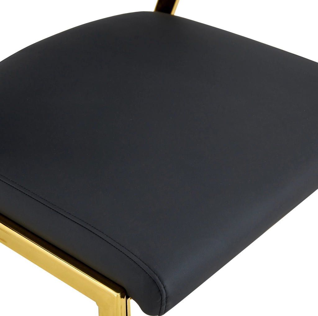 Set di 2 sedie da cucina 74x53.5x51 cm ergonomiche in PU nero