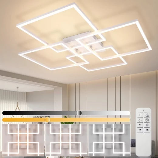 ZMH Lampada da soffitto plafoniera LED dimmerabile 48W moderna con telecomando per soggiorno