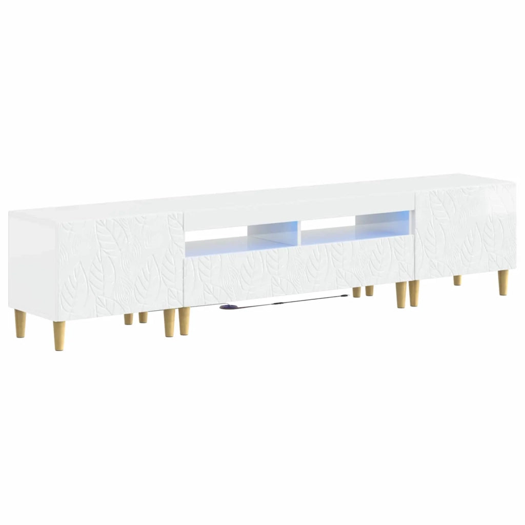 Mobile TV LED a 5 pezzi Bianco Lucido Legno ingegnerizzato 3416762
