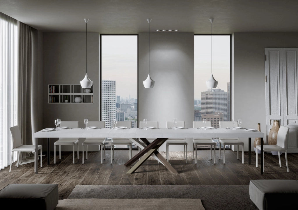 Tavolo Allungabile 200-460x90x77 cm Volantis Premium Bianco Frassino Telaio 4C
