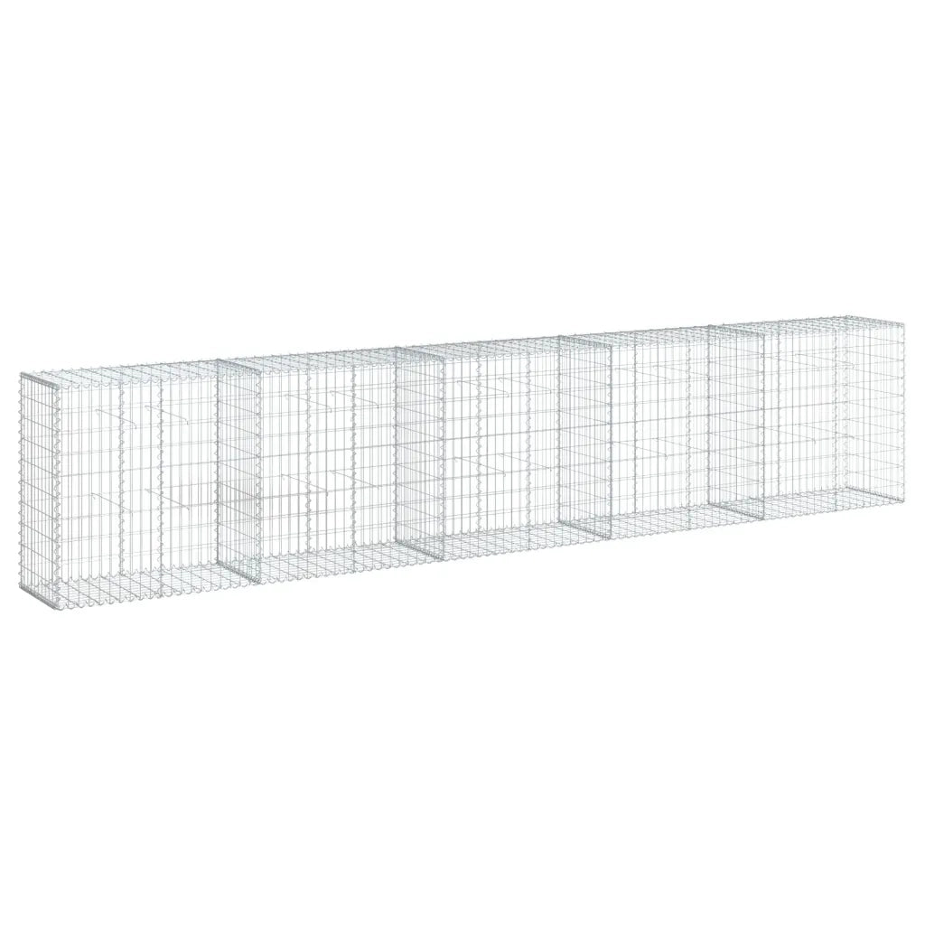 Cesto Gabbione con Copertura 500x50x100 cm in Ferro Zincato 3295146