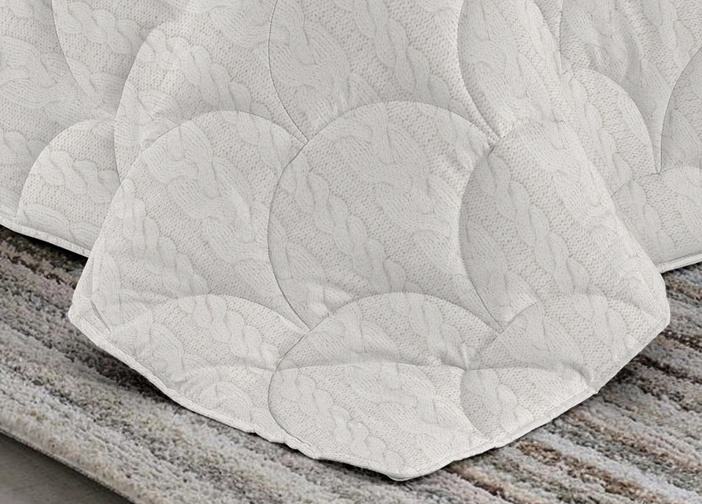 Trapuntino Estivo 100gr/mq Disegno Cuore Appeso - 1 Piazza Singolo - Beige
