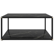 Tavolino da Salotto Nero 80x80x35 cm in Vetro Temperato 322895