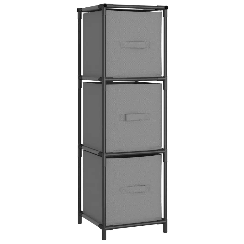 Armadietto con 3 Cassetti in Tessuto Grigio 34x34x101cm Acciaio 337253