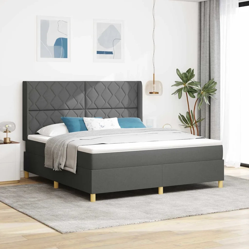Letto a molle con materasso Grigio 180 x 200 cm Tessuto 3343771
