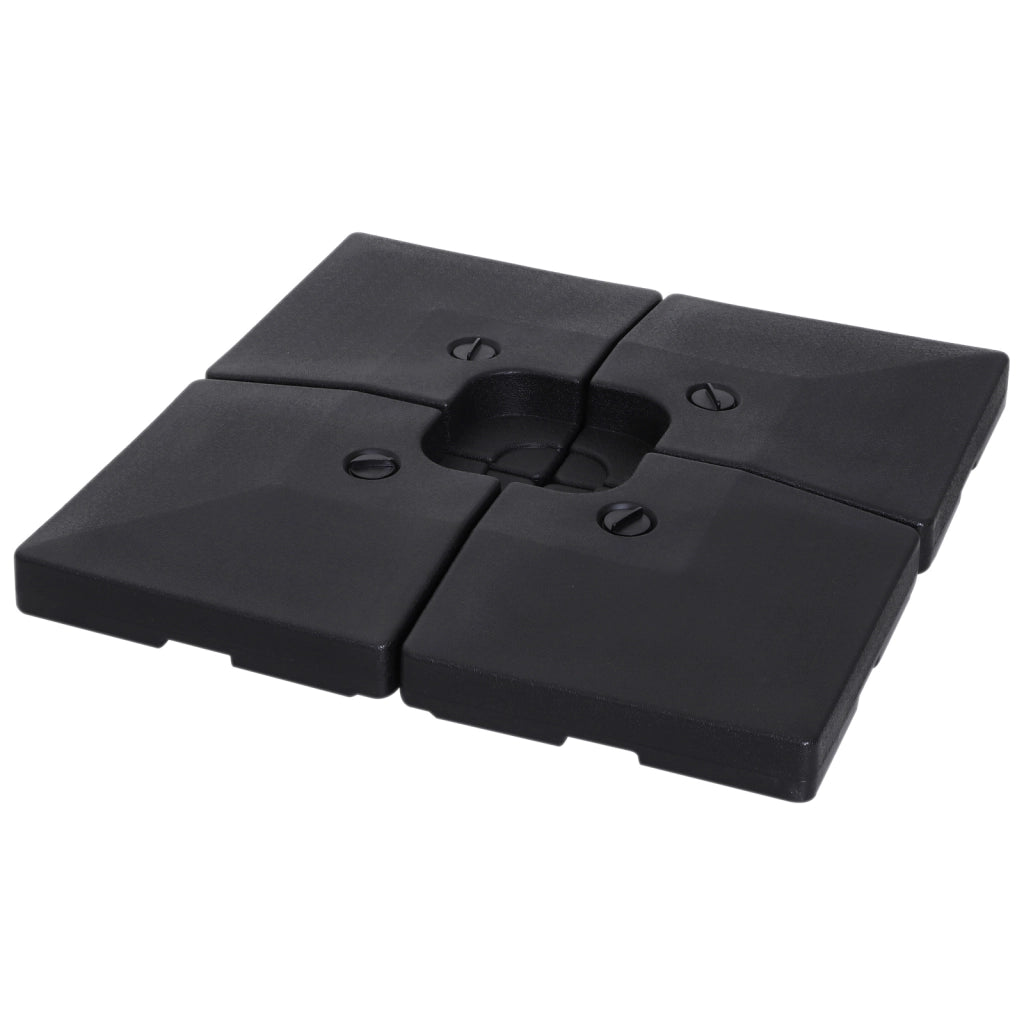 4 Pesi per Ombrellone con Sacca ¨C Minimal ¨C Nero 51x51x12 cm