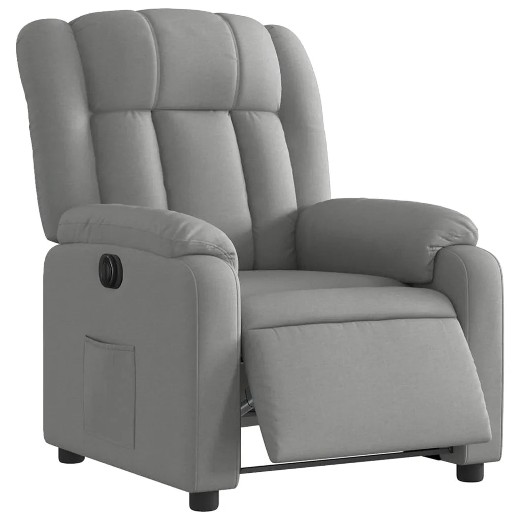 Poltrona | Sedia Relax Elettrica Reclinabile Grigio Chiaro in Tessuto