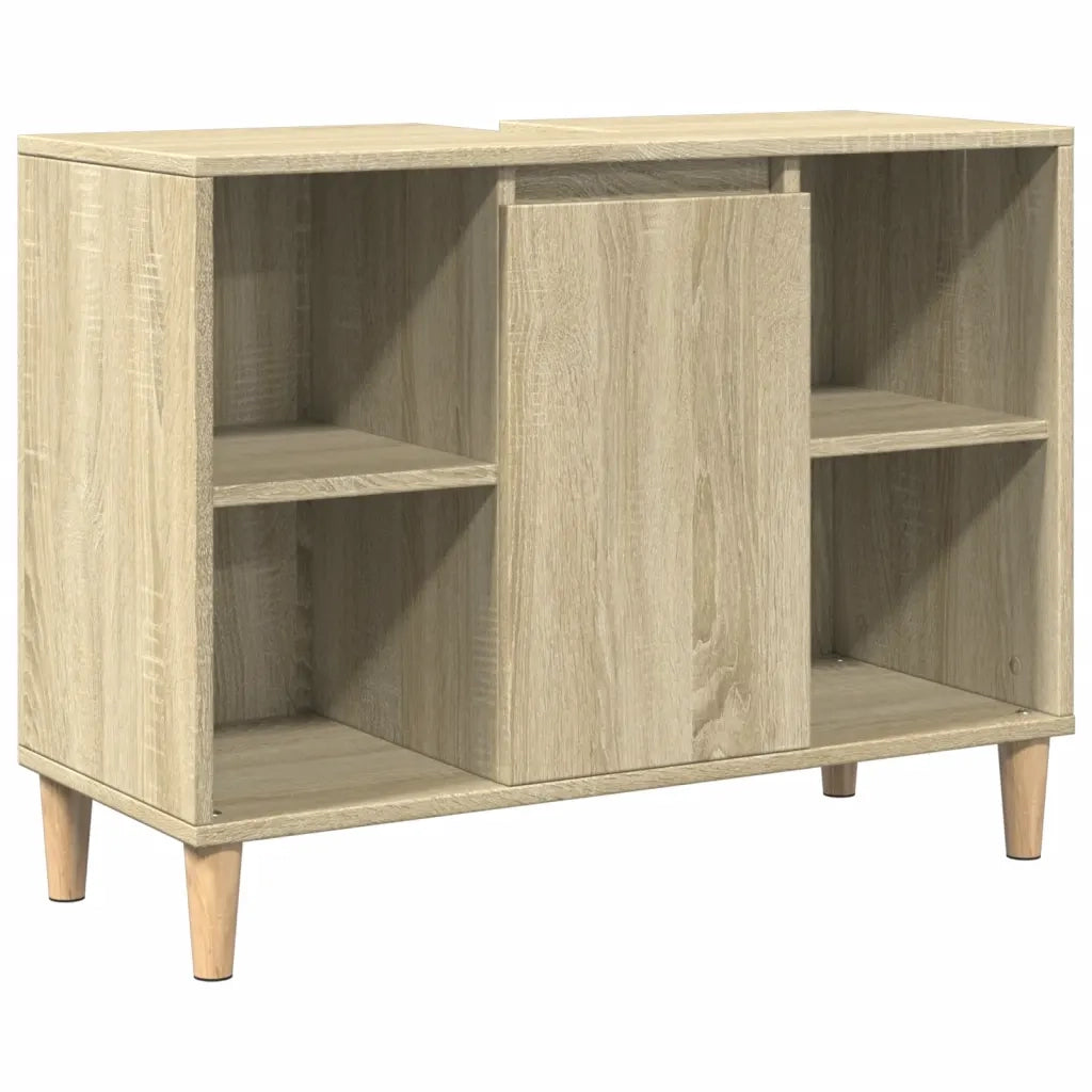 Set Mobili da Bagno | Armadio da bagno 3 pz Rovere Sonoma in Legno Multistrato
