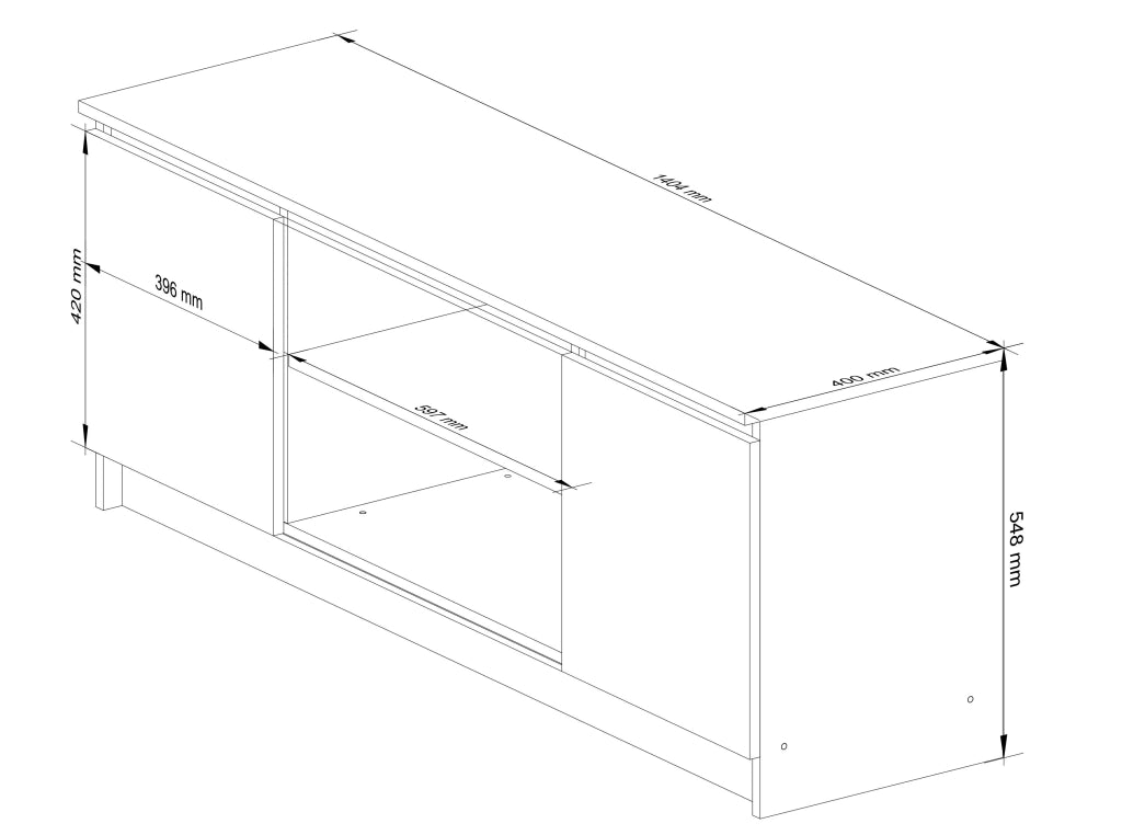 Mobile TV AKORD Bianco 140 cm 2 ante 140x40x55 cm