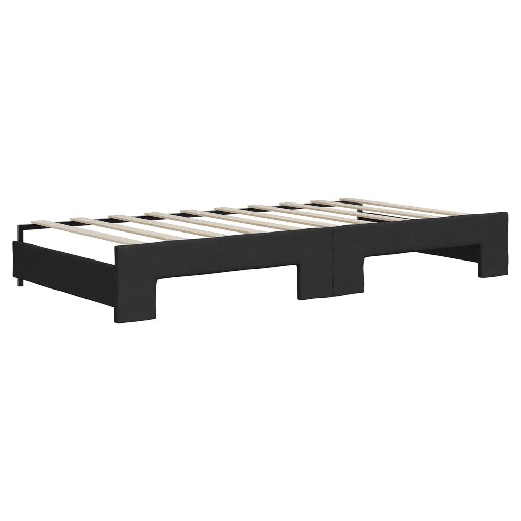 Divano Letto Estraibile con Cassetti-Sofa Letto-Daybed Nero 90x190 cm in Tessuto 567995