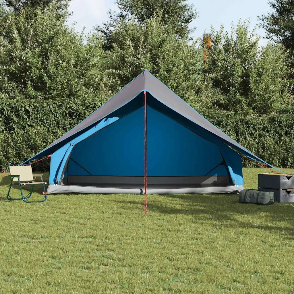 Tenda Familiare con tetto-Tenda da campeggio Blu e Grigio 315 x 286 x 200 cm