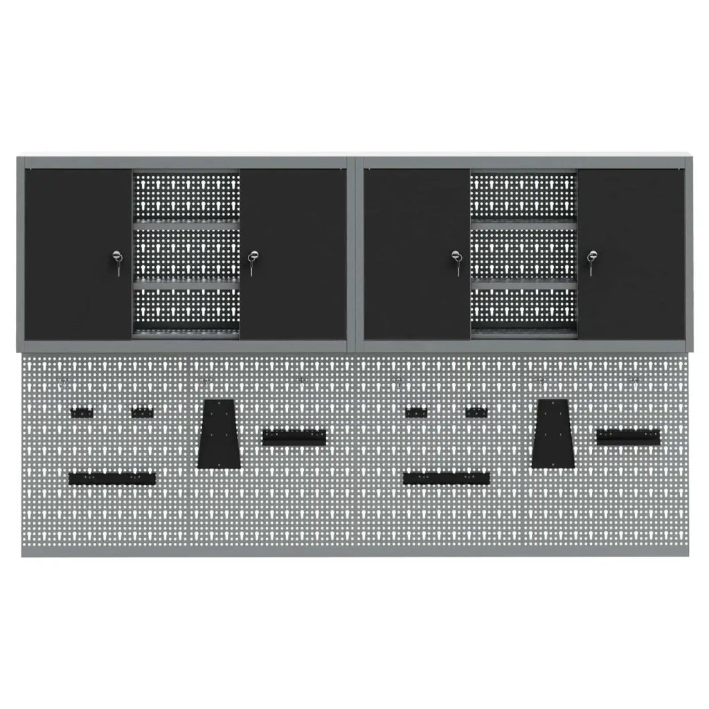 Set di armadi per attrezzi con lo scaffale 6 pcs Nero 3321408