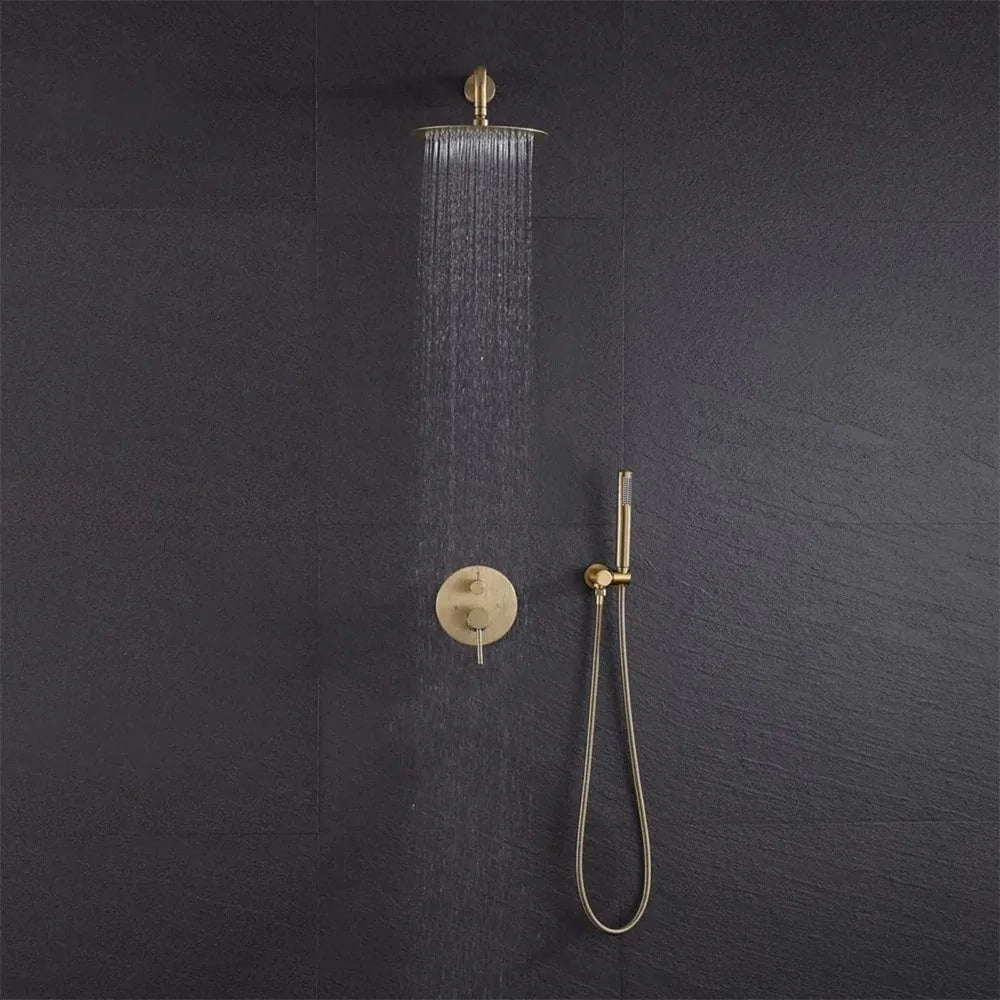 Set Doccia Da Incasso Rea Lungo Gold Matt + Box