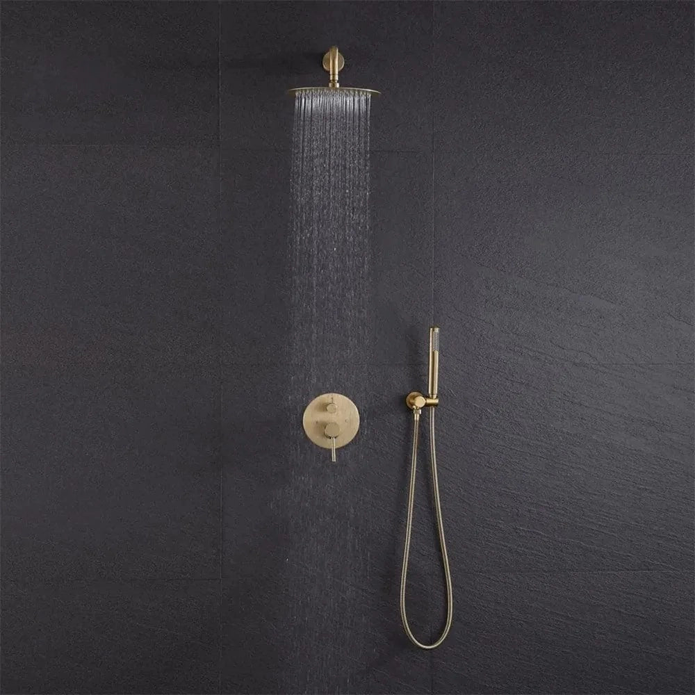 Set Doccia Da Incasso Rea Lungo Gold Matt + Box