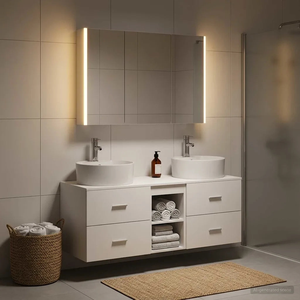 Set di mobili per il bagno 4 pcs Bianco 3406903