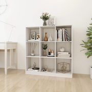 Libreria Divisorio-Scaffale per Libri-Mobile di Stoccaggio Bianco 104x33,5x110 cm in Massello di Pino
