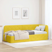 Cornice del letto ad angolo Giallo 80 x 200 cm Velluto
